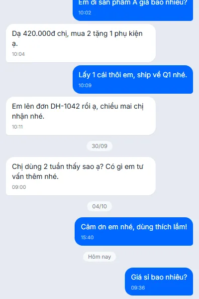 Điện thoại của khách mẫu